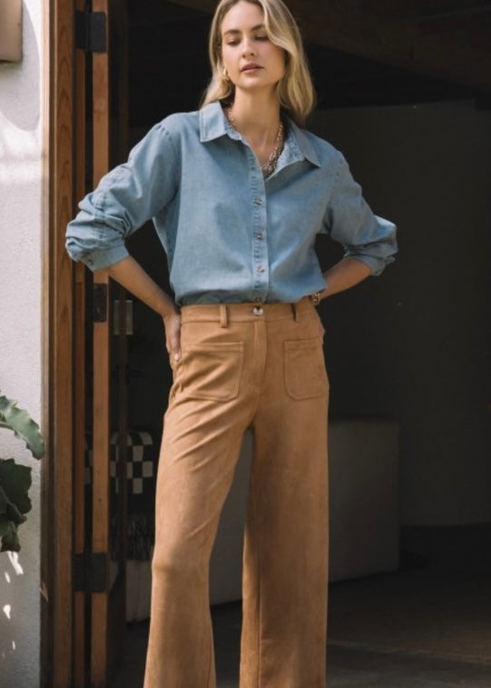 Washed Button Down Denim Shirt