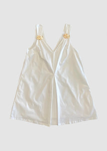 Shirred Mini Dress With Leaf Embellishment