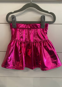 Kids Metallic Hot Pink Skort