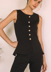 Sleeveless Sweater Knit Peplum Top