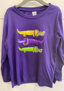 Kids Purple Alligator Dri-Fit