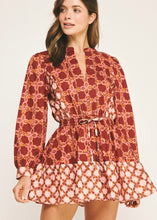 Load image into Gallery viewer, Printed Color Block Mini Dress
