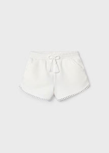 Kids White French Terry Shorts