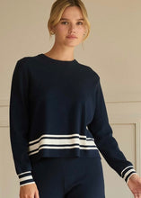Load image into Gallery viewer, Navy Stripe Hem Sweater
