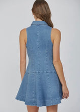 Load image into Gallery viewer, Stretch Denim Seamed Shirt Dress
