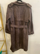 Load image into Gallery viewer, Dark Brown Suede Tie Waist Trench Coat

