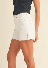 Load image into Gallery viewer, White High Rise Side Slit Shorts
