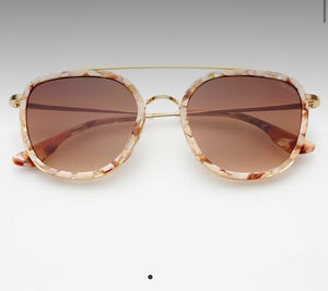 Weston Round Unisex Sunglasses -Pink Pearl/Brown