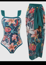 Load image into Gallery viewer, Floral Ruffle One Piece With Cover Up
