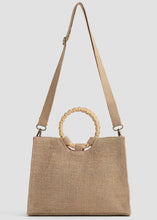 Load image into Gallery viewer, Floral Beaded Jute Bag
