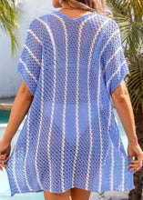 Load image into Gallery viewer, Blue Striped Knit Cover Up
