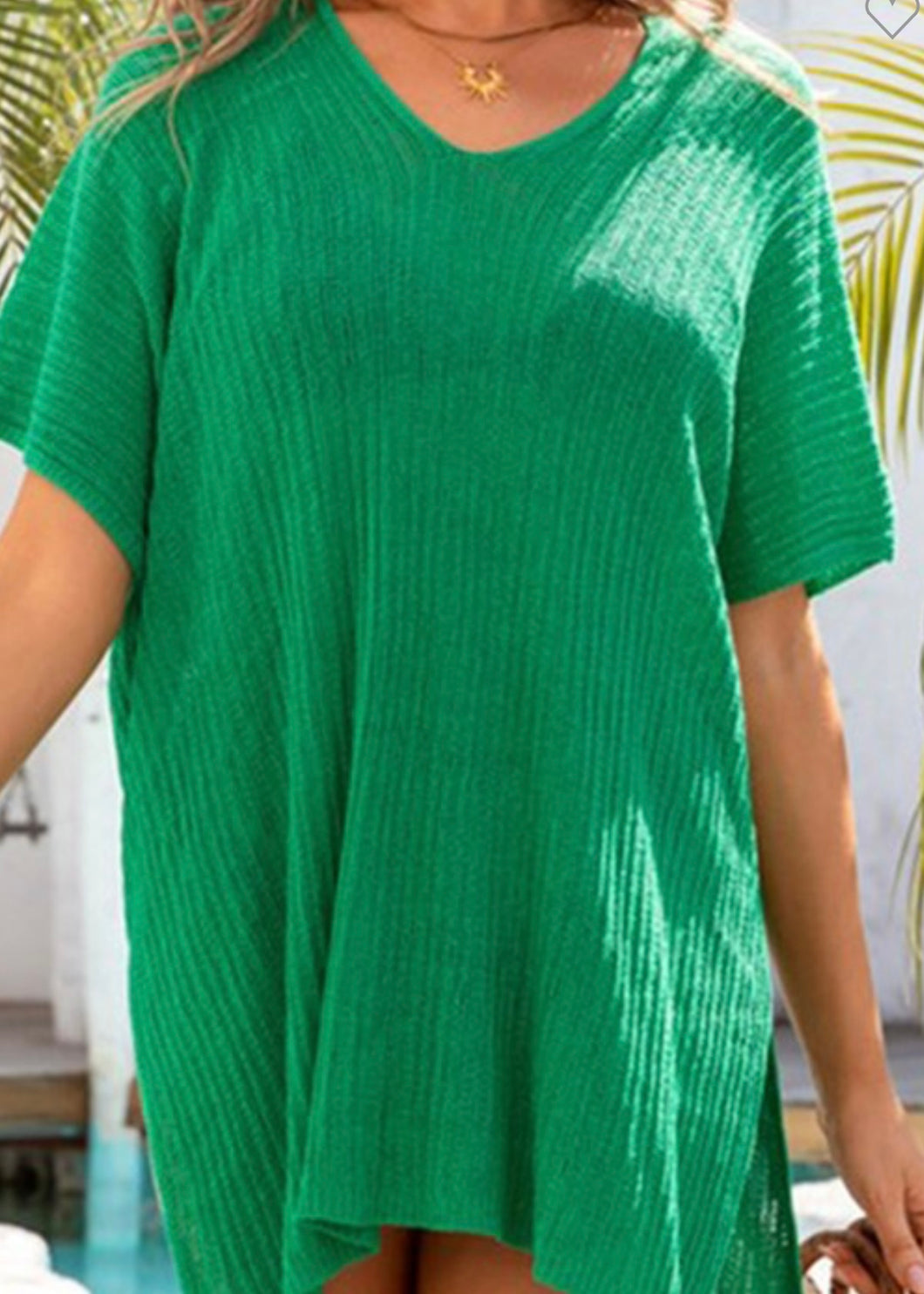 Green Knit Cover Up