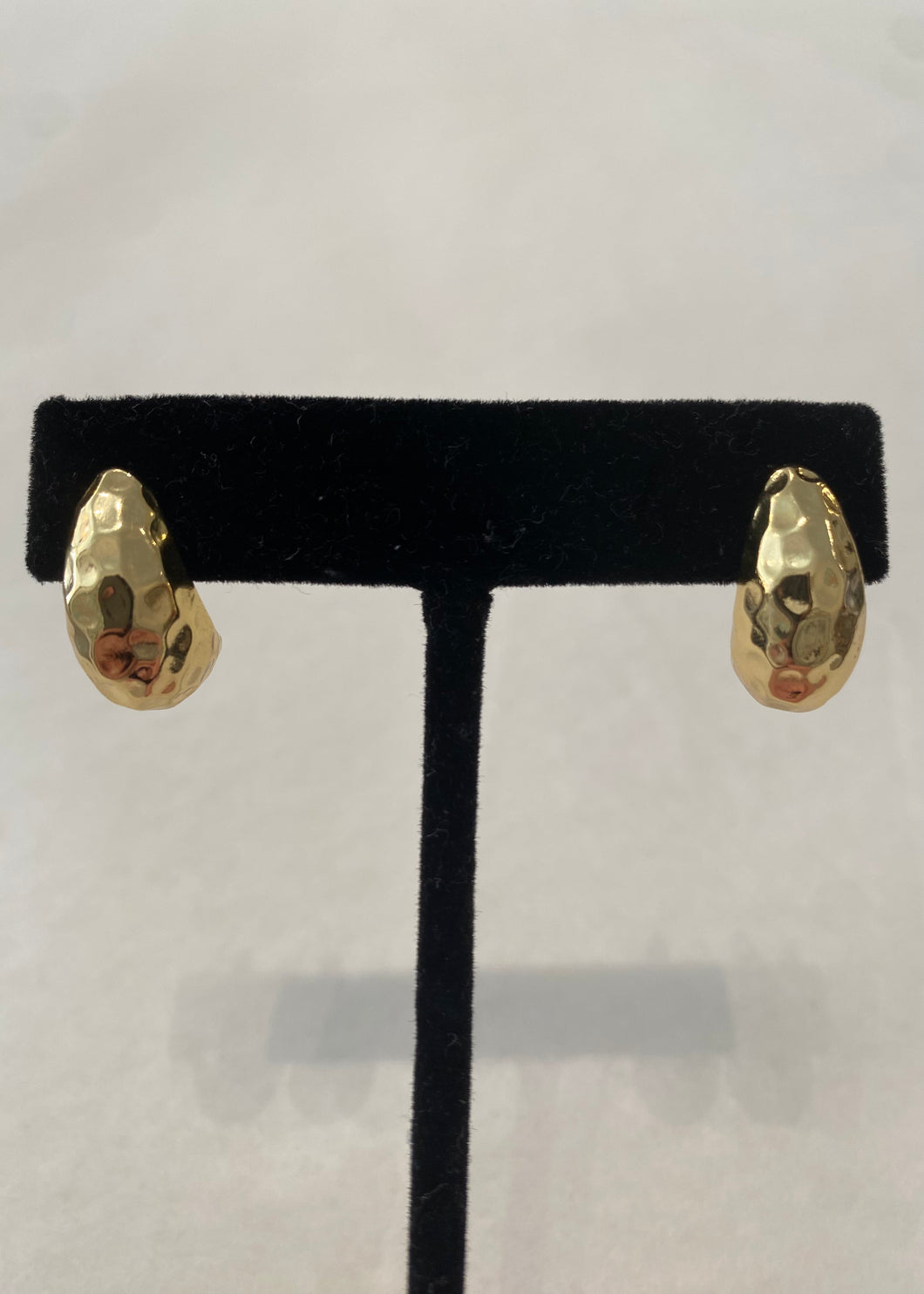 Hammered Thick Hoop Earring