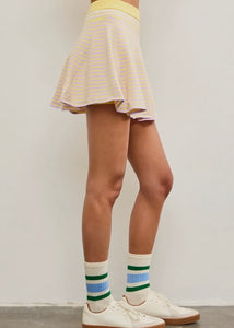 Lemon Combo Striped Sweater Skort