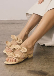 Raffia Bow Sandals