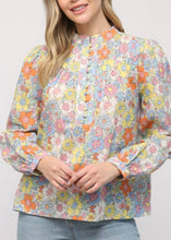 Load image into Gallery viewer, Floral Cotton Pintuck Shirt
