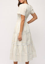 Load image into Gallery viewer, Cream Multi Shirred Waist Midi Dress
