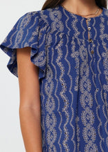 Load image into Gallery viewer, Embroidered Flutter Sleeve Blouse
