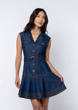 Load image into Gallery viewer, Denim Belted Mini Dress

