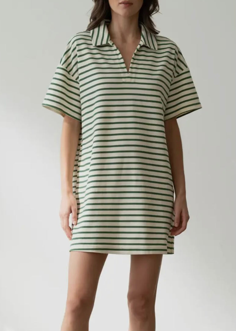 Collard Green Striped Dress
