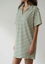 Load image into Gallery viewer, Collard Green Striped Dress
