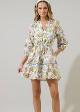 Load image into Gallery viewer, Floral Split Neck Mini Dress
