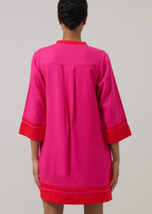 Fuchsia Linen Mini Dress