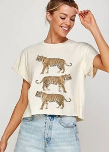 Tigers Vintage Graphic Crop Top