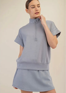 Gray Quarter Zip Top