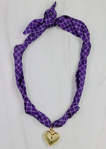 Purple Scarf Charm Necklace