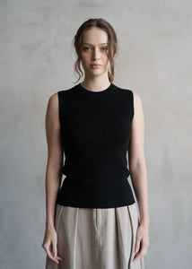 Black Crewneck Sweater Vest
