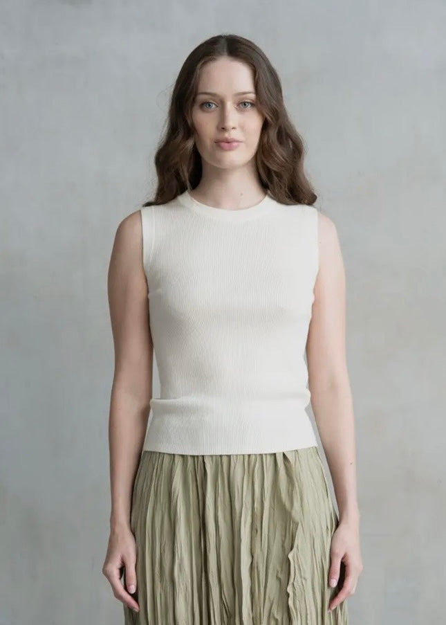 Ivory Crewneck Sweater Vest