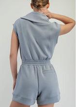 Load image into Gallery viewer, Rhino Grey Scuba Luxe Sleeveless Romper
