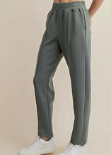 Load image into Gallery viewer, Sage Leaf Scuba Pintuck Pants
