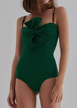 Load image into Gallery viewer, Green Bow One Piece With Matching Sarong
