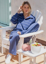 Load image into Gallery viewer, Smoky Navy Modal Stripe Polo Top
