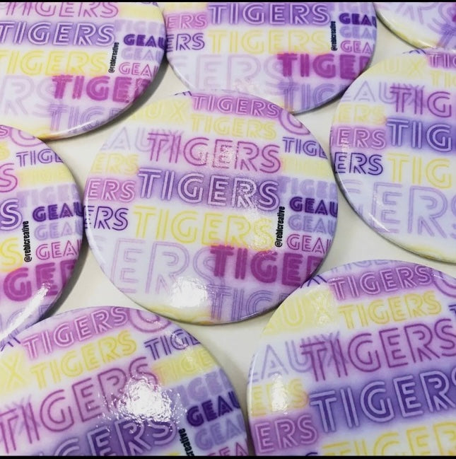 Geaux And Tigers Button