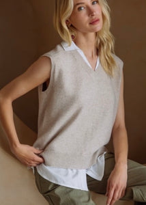 Mix Media Shirt Vest