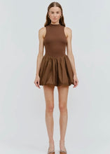 Load image into Gallery viewer, Sleeveless Mock Neck Mini Dress With Bubble Skirt

