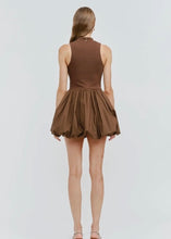 Load image into Gallery viewer, Sleeveless Mock Neck Mini Dress With Bubble Skirt
