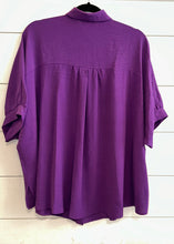 Load image into Gallery viewer, Purple Oversized Button Down Shirt
