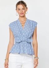 Load image into Gallery viewer, Peplum Tie Detail Button Down Blouse
