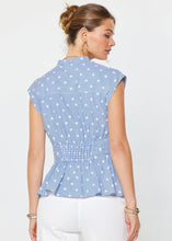 Load image into Gallery viewer, Peplum Tie Detail Button Down Blouse
