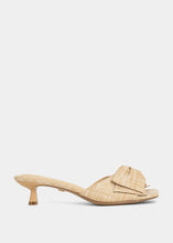 Load image into Gallery viewer, Raffia Mule Mid Heel Sandal
