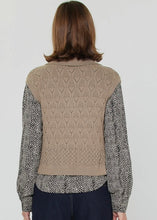 Load image into Gallery viewer, Spread Collar Woven Combo Sweater
