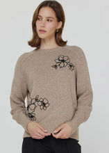 Load image into Gallery viewer, Cashmere Blend Flower Embroidered Sweater
