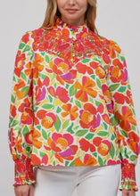 Load image into Gallery viewer, Floral Poplin High Neck Blouse

