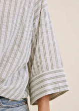 Load image into Gallery viewer, Wide Sleeve Stripe Button Down Shirt
