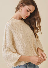 Load image into Gallery viewer, Mock Neck Crop Cable Knit Sweater
