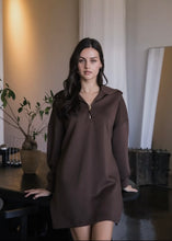 Load image into Gallery viewer, Cocoa Butter Soft Quarter Zip Long Sleeve Dress
